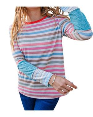 Sugarfox Rib Out Seam Top - Blue