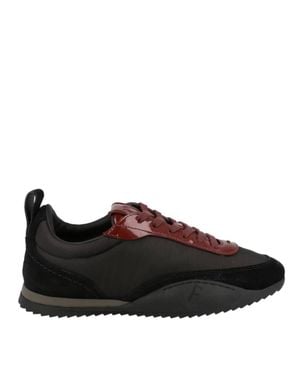 Ferragamo Detroit Patent Leather Trim Sneakers - Brown