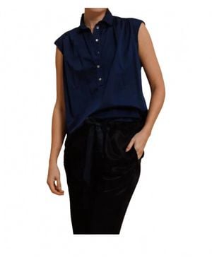 Cali Dreaming Daisy Sleeveless Shirt - Blue