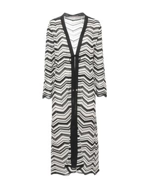 D. EXTERIOR Chevron Lurex Cardigan - Gray