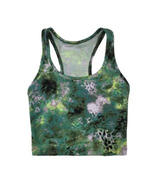 Calvin Klein Tie Dye Racerback Cropped Tank - Green