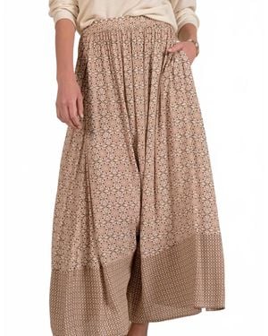 Elan 3 Tiered Maxi Skirt - Brown