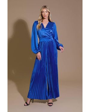 TRUEDAMES Crushing On You Satin Jumpsuit - Blue