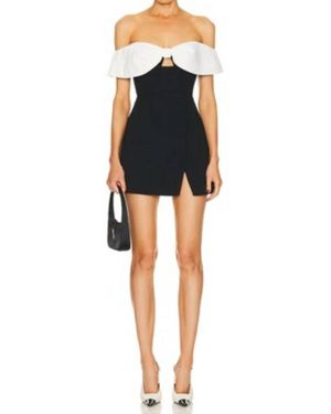 Self-Portrait Crepe Bow Mini Dress - Black