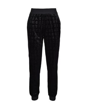 ARMANI EXCHANGE Velvet Tracksuit Set With Embossed Lettering - Black