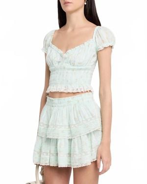 LoveShackFancy Ruffle Mini Skirt - Blue