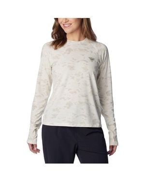 Columbia Pfg Uncharted Shirt Knit Omni-Shade Long Sleeve Nwo46 - Gray