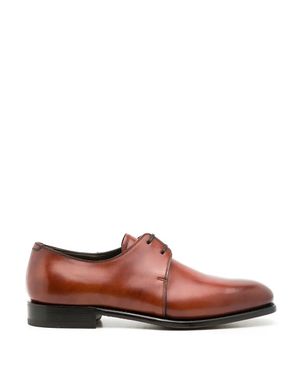 Ferragamo Leather Derby Shoes - Brown