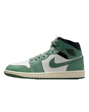 Nike Air Jordan 1 Mid Sail/Jade Smoke-Anthracite Bq6472-130 - Green