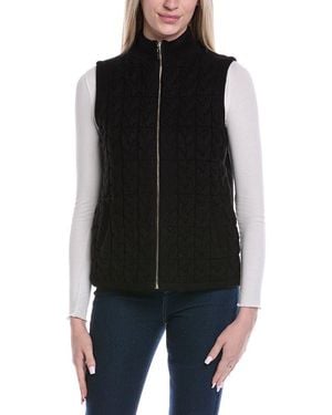 Jones New York Cable Knit Puffer Vest - Black