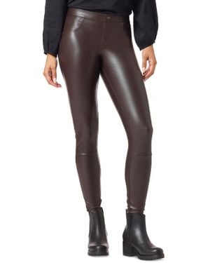 Hue Faux Leather Mid-Rise Leggings - Black