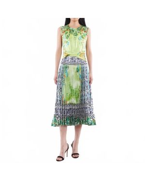 Saloni Gwen B Midi Dress - Green