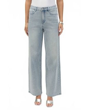 Joseph Ribkoff Wide Leg Mid Rise Jeans - Blue