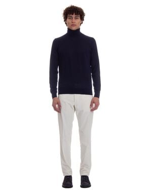 Colombo Cashmere-Silk Turtleneck Sweater - Blue