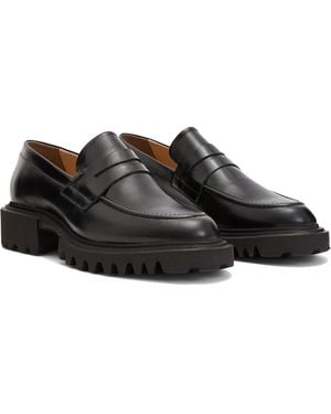 AllSaints Allsaints Lola Wf0052Z Penny Loafers 9 Leather Slip On Shoes Zpo1085 - Black