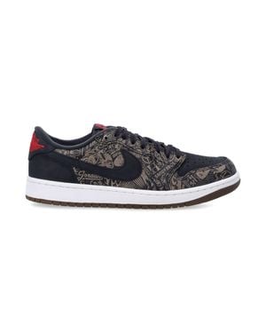 Nike Air Jordan 1 Low Og Laser Leather Sneakers - Gray