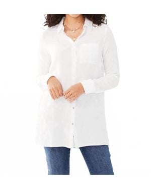Fdj Long Sleeve Cotton Gauze Tunic - White