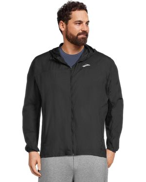 Brooks Canopy Packable Jacket Full Zip Hooded Running Ddr 90 - Black