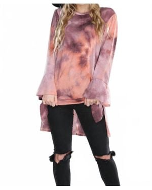 Collective Rack Tie Dye Textured Top - Pink