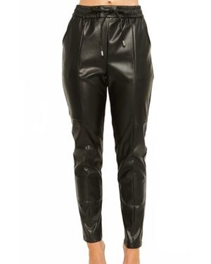 Fashion District LA Faux Leather Pants - Black