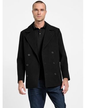 Guess Jimmy Wool-Blend Coat - Black