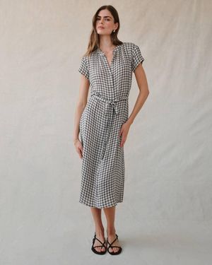 Bella Dahl Cap Sleeve Midi Shirt Dress - Gray
