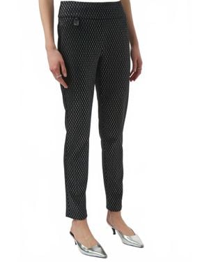 Joseph Ribkoff Foiled Heavy Knit Slim Fit Pants - Black
