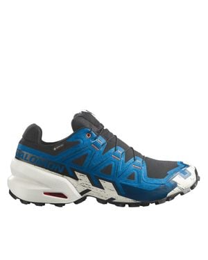 Salomon Trail Running Sneakers With Rugged Design And Vibrant Overlays - Blue