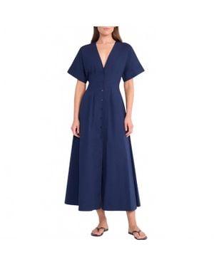 STAUD Elle Midi Dress - Blue