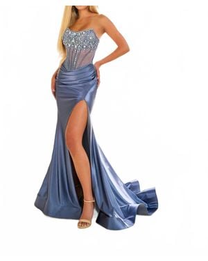 Ellie Wilde Slim-Flare Prom Dress - Blue