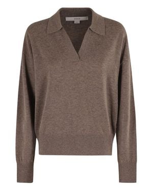 Remain Knit Polo Sweater - Brown