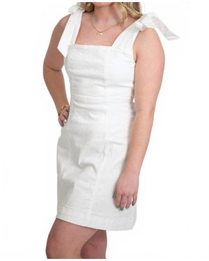 Miou Muse Tie Shoulder Mini Dress - White
