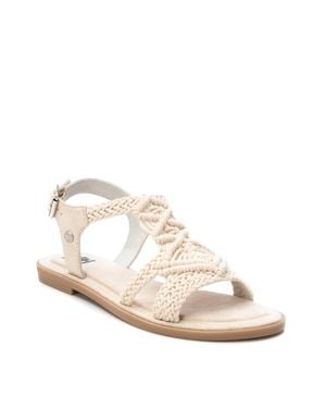 Xti Braided Strap Flat Sandals By Light - White