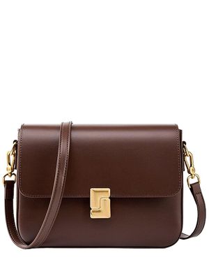 Adele Berto Leather Shoulder Bag - Brown