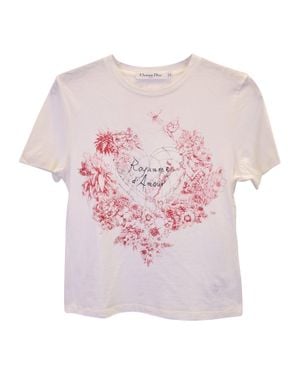 Dior Dioramour Graphic Print Cotton T-Shirt - Pink