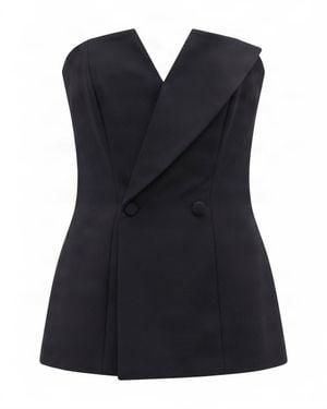 P.A.R.O.S.H. Double-Breasted Sleeveless Virgin Wool Top - Blue