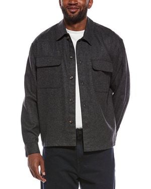 FRAME Wool-Blend Overshirt - Black