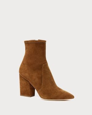 Loeffler Randall Isla Cacao Suede Slim Ankle Bootie - Brown