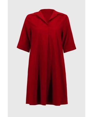 Joseph Ribkoff Stretch Poplin Trapeze Mini Dress - Red