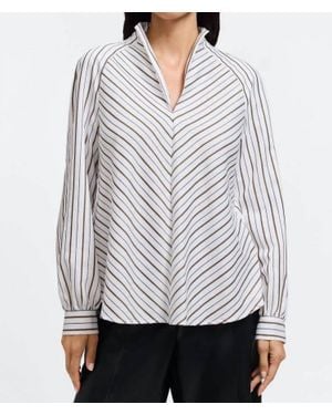 Foxcroft Daphne Long Sleeve Popover Shirt - Gray