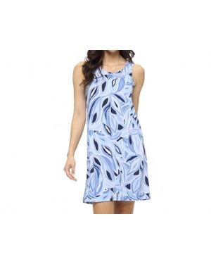 Ariella Printed A Line Dress - Blue