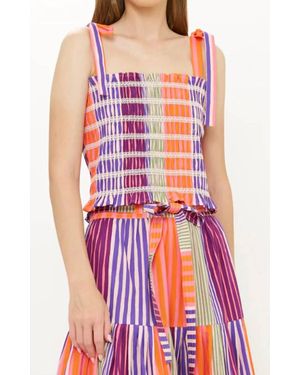 Oliphant Ella Smocked Top - Red