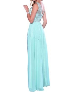 Karishma Creations Sleeveless Crew Neck Maxi Dress - Blue