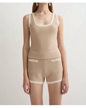 Posse Willow Sleeveless Scallop Top - Natural