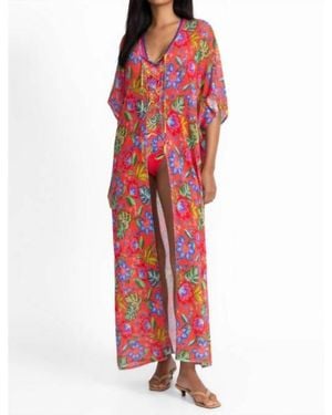 Johnny Was Rumba Maxi Crochet Kimono - Red