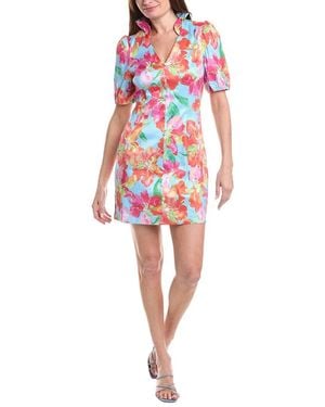Rene Ruiz Drop Waist Bubble Hem Mini Dress - Red