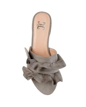 Journee Collection Salest Ruffle Sandal Salest-Gry - Brown