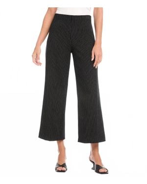 Karen Kane Philine Pinstripe Cropped Pants - Black