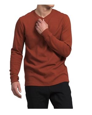 The North Face Waffle Long Sleeve Henley Top - Red