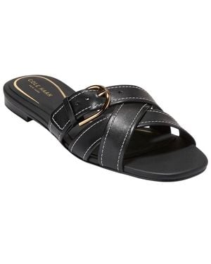 Cole Haan Velma Buckle Leather Sandal - Black